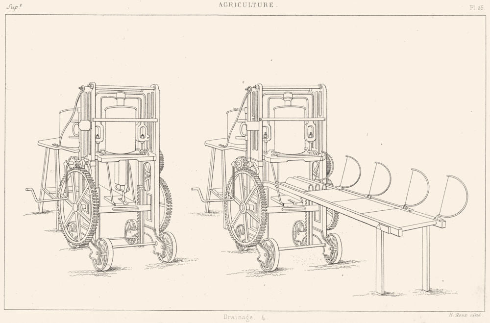 FARMING. Agriculture. Drainage 4. Machine Clayton Tuyaux de 1875 old print